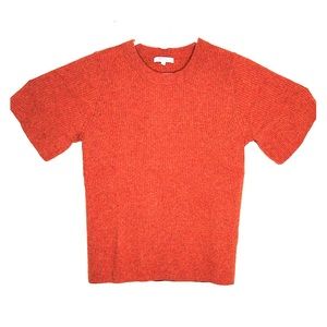 Madewell Orange Ribbed Wool Crew Neck Sweater XL